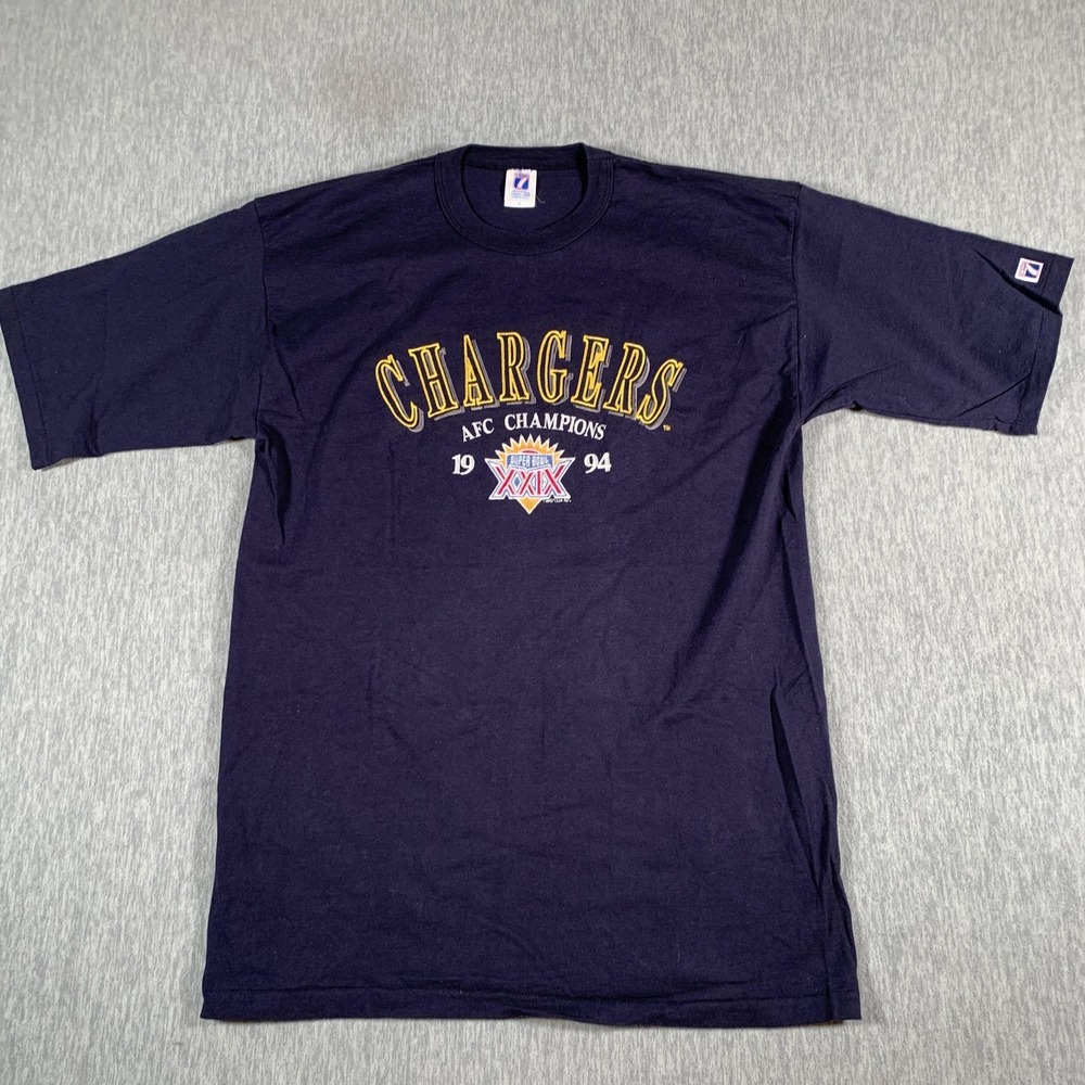 Vintage San Diego Chargers Shirt Mens XL Blue NFL Football‎ AFC Logo 7 90s